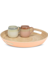 Outdoor Bamboo Round Tray in Melon