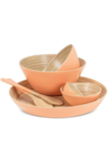 Outdoor Bamboo Round Tray in Melon
