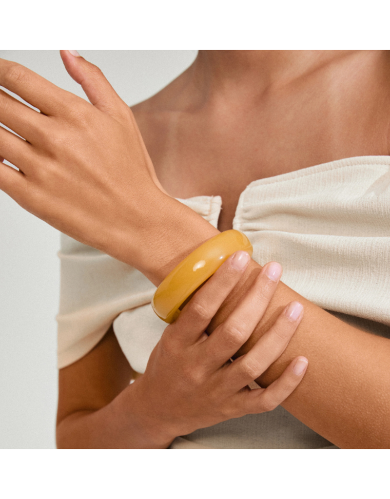 PILGRIM Aase Bangle in Yellow by Pilgrim