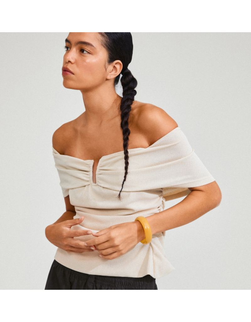 PILGRIM Aase Bangle in Yellow by Pilgrim