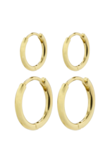 PILGRIM Ariella 2-in-1 Hoop Earrings in Gold by Pilgrim