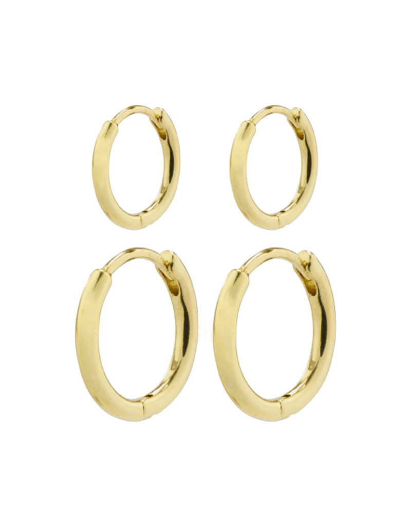 PILGRIM Ariella 2-in-1 Hoop Earrings in Gold by Pilgrim
