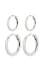 PILGRIM Ariella 2-in-1 Hoop Earrings in Silver by Pilgrim