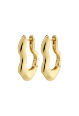 PILGRIM Loulia Wavy Hoop Earrings in Gold by Pilgrim