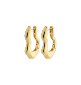 PILGRIM Loulia Wavy Hoop Earrings in Gold by Pilgrim