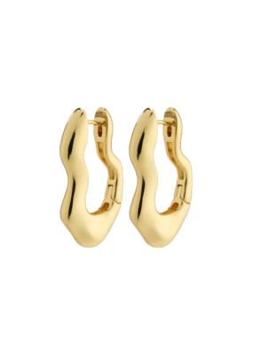 PILGRIM Loulia Wavy Hoop Earrings in Gold by Pilgrim