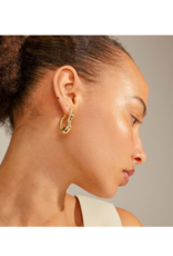 PILGRIM Loulia Wavy Hoop Earrings in Gold by Pilgrim