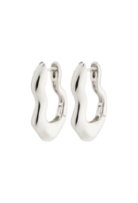 PILGRIM Pilgrim Loulia Wavy Hoop Earrings Silver