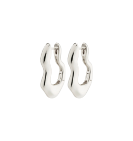 PILGRIM Pilgrim Loulia Wavy Hoop Earrings Silver