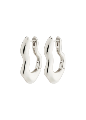 PILGRIM Pilgrim Loulia Wavy Hoop Earrings Silver