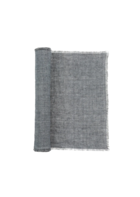 Indaba Trading Lina Linen Runner in Steel Grey