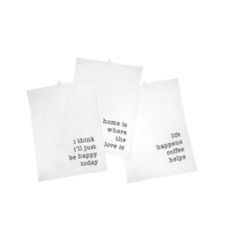 Indaba Trading Happy Days Linen Tea Towels Set of 3