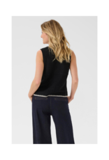 Cream Frust Crochet Knit Vest in Pitch Black by Cream