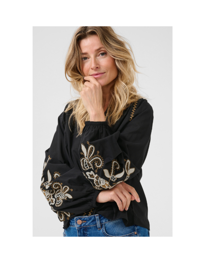 Cream Jessica Blouse in Pitch Black by Cream