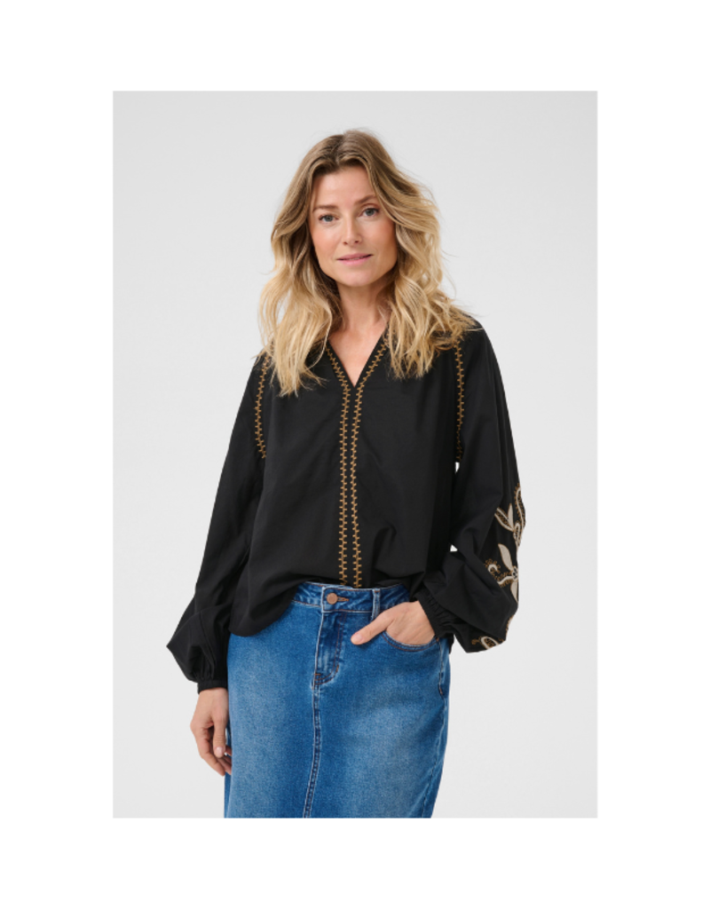 Cream Jessica Blouse in Pitch Black by Cream