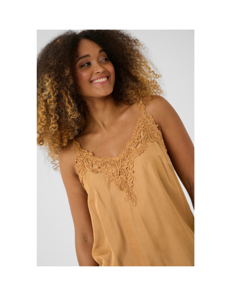 Cream Anna Camisole Top in Tobacco Brown by Cream