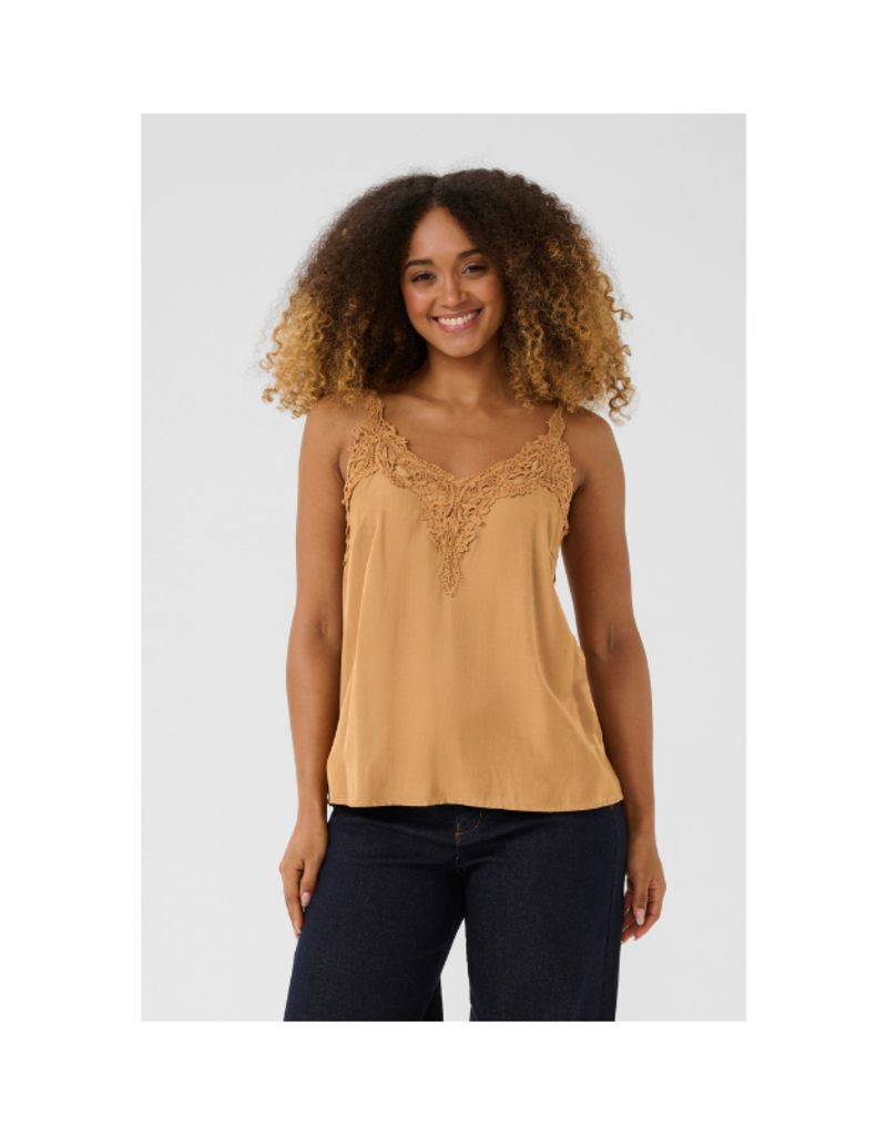 Cream Anna Camisole Top in Tobacco Brown by Cream