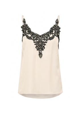 Cream Anna Camisole Top in Cream & Black by Cream