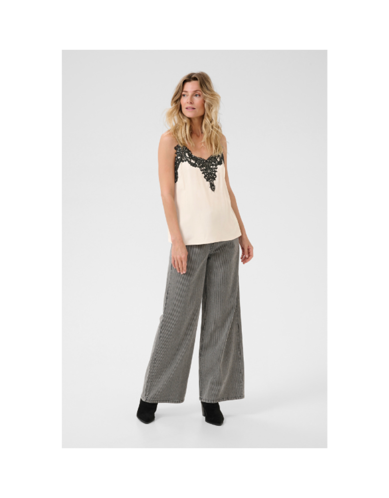 Cream Anna Camisole Top in Cream & Black by Cream