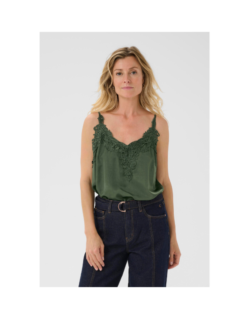 Cream Anna Camisole Top in Rifle Green by Cream