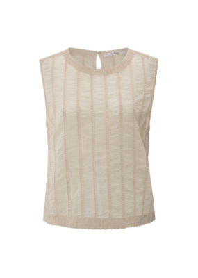 YAYA Embroidered Singlet Tank in Off White by YAYA
