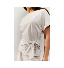 YAYA Knotted Detail Top in Pure White by YAYA