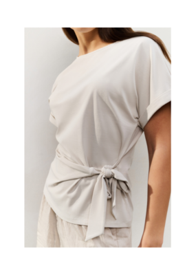 YAYA Knotted Detail Top in Pure White by YAYA