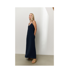 YAYA Strappy Dress with Drawstrings in Total Eclipse Blue by YAYA