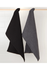 Danica Second Spin Black Waffle Dishtowels Set of 2