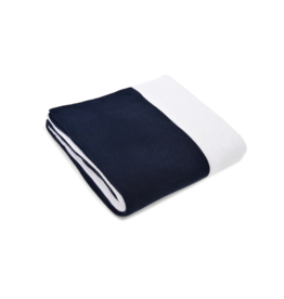 merben Liam Block Stripe Cotton Throw in Navy & White by Merben