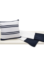 merben Liam Block Stripe Cotton Throw in Navy & White by Merben