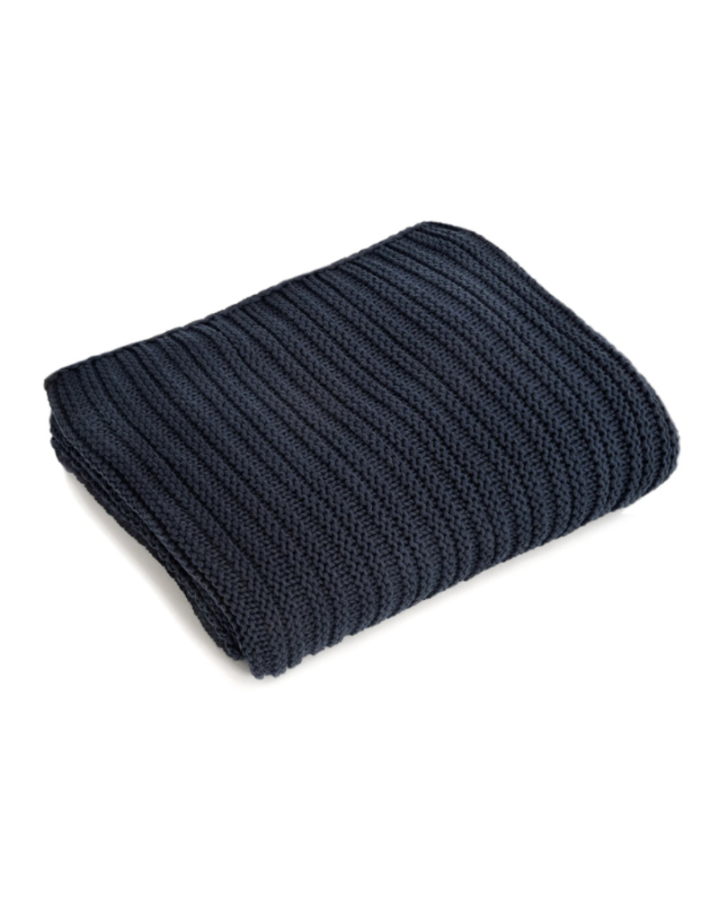 merben Nate Cotton Throw in Navy by Merben