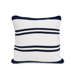 merben Hudson Multi Stripe Cotton Pillow Cover in Navy & White by Merben