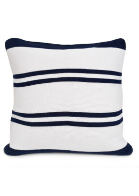 merben Hudson Multi Stripe Cotton Pillow Cover in Navy & White by Merben