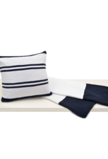 merben Hudson Multi Stripe Cotton Pillow Cover in Navy & White by Merben