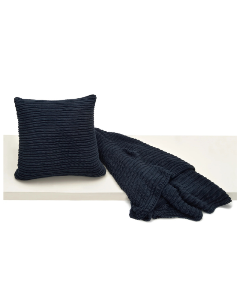 merben Nate Cotton Pillow Cover in Navy by Merben