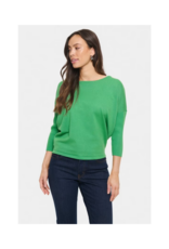 Saint Tropez Mila Round Neck Pullover in Greenbriar by Saint Tropez