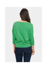 Saint Tropez Mila Round Neck Pullover in Greenbriar by Saint Tropez
