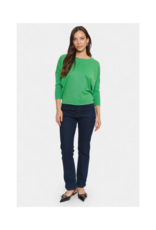 Saint Tropez Mila Round Neck Pullover in Greenbriar by Saint Tropez