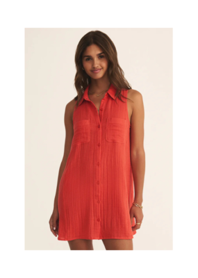 Z Supply New Light Mini Dress in Cabana Red by Z Supply