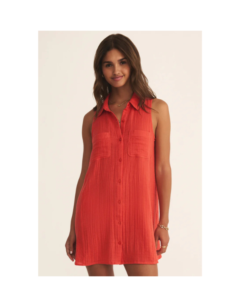 Z Supply New Light Mini Dress in Cabana Red by Z Supply
