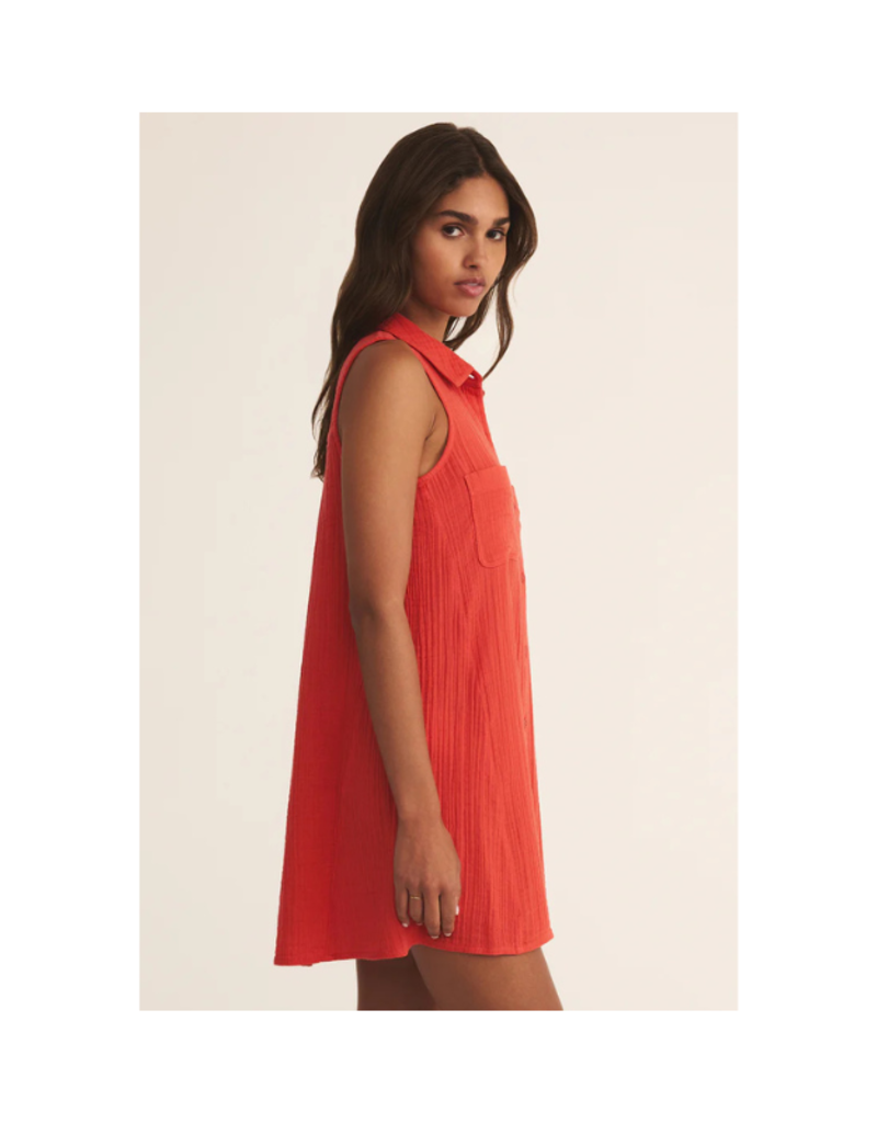 Z Supply New Light Mini Dress in Cabana Red by Z Supply