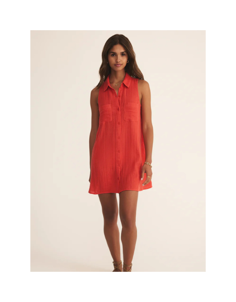 Z Supply New Light Mini Dress in Cabana Red by Z Supply