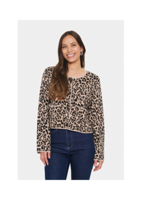 Saint Tropez Lydia Cardigan in Black Leopard by Saint Tropez