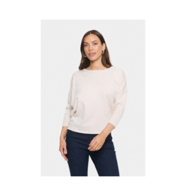 Saint Tropez Mila Round Neck Pullover in Fog Melange by Saint Tropez