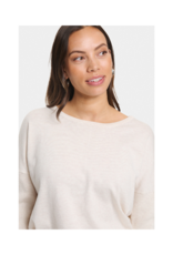 Saint Tropez Mila Round Neck Pullover in Fog Melange by Saint Tropez