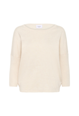 Saint Tropez Mila Round Neck Pullover in Fog Melange by Saint Tropez