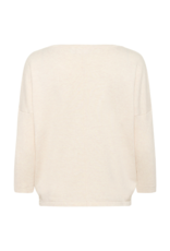 Saint Tropez Mila Round Neck Pullover in Fog Melange by Saint Tropez