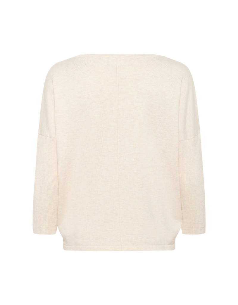 Saint Tropez Mila Round Neck Pullover in Fog Melange by Saint Tropez