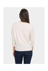 Saint Tropez Mila Round Neck Pullover in Fog Melange by Saint Tropez